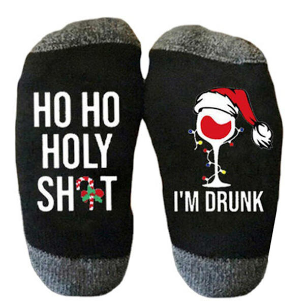 Jul tecknade Strumpor Xmas Nyhet Gåva Hem Warmer - stock dark gray