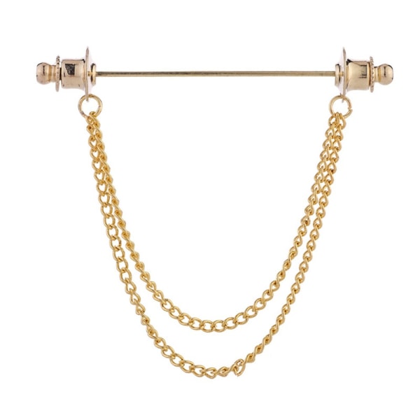 Kaulustanko Pin Solmio rintakoru GOLD DOUBLE CHAIN ​​- korkea laatu Gold Double Chain-Double Chain