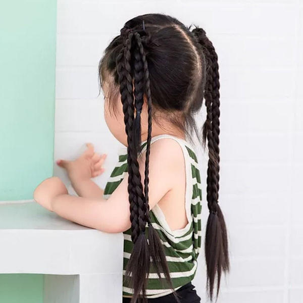 Long Boxer Braids Hair Ponytail - varastossa D