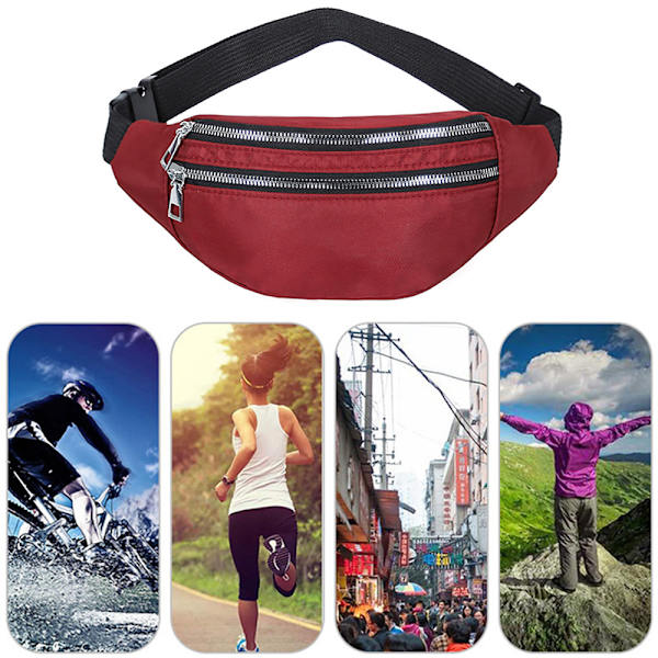 Kvinnor Män Midjeväska Fanny Pack Resepengar Bältesväska - spot sales red