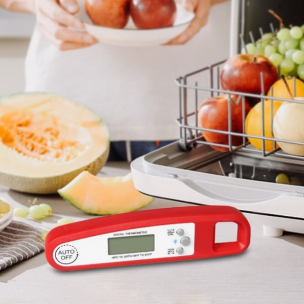 Suoralukema Digital Meat Thermometer RED - varastossa red white