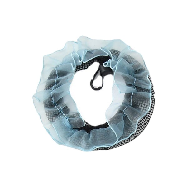 Bun Hair Nets Mesh Cover med dragsko BLÅ - spot försäljning Blue