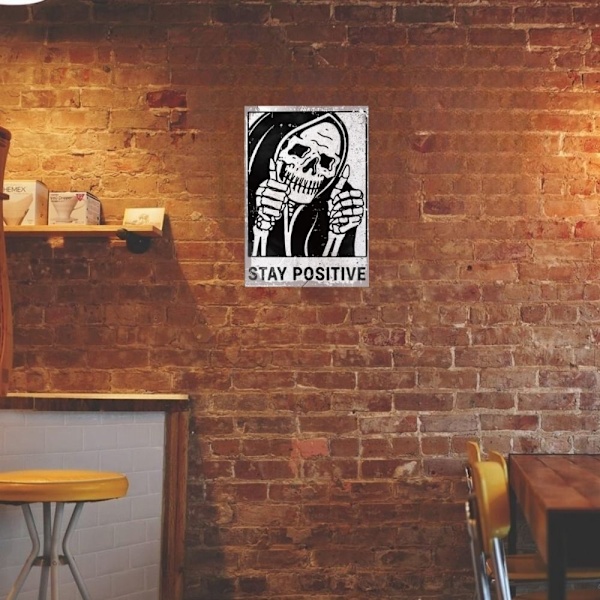 Vintage kallon seinäkoristelu Pidä positiivinen merkki hauska vintage - spot-myynti