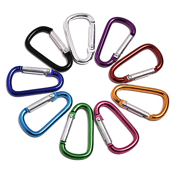 Karbinhake Nyckelring Aluminiumlegering D-ring Spänne Spring Carabin - on stock Rose red