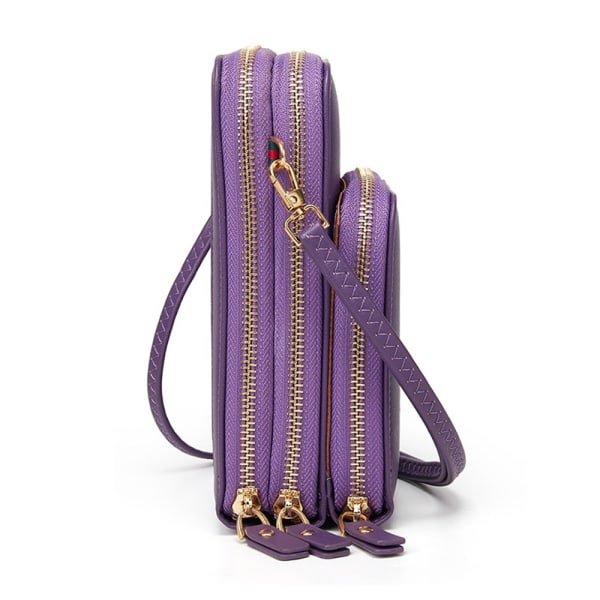 Touch Screen Mobilväska Crossbody Mobilväska Handväska - spot sales purple