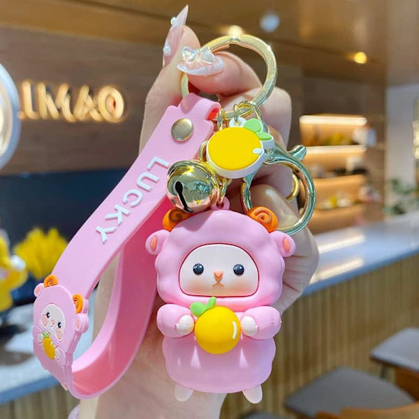 Söt Nyckelring Julklapp - Nyår Kawaii Lamm Nyckelringar Pojke Tjej Väska Ryggsäck Berlocker Kvinnor Män Bilnyckelring - on stock