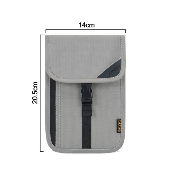 RFID Pass ID-väska Resor Liten biljettmyntväska Dragkedja - spot försäljning dark gray