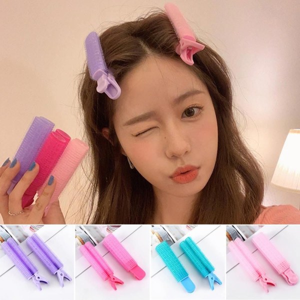 Fluffigt hårklämma Air Bangs LILA - spot försäljning Purple