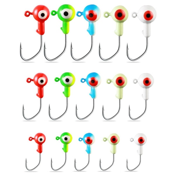 20 kpl pyöreä lyijypää Koukkujigging syötti 2,5 CM 0,8 GLUMINÖST - korkea laatu 2.5cm 0.8gluminous