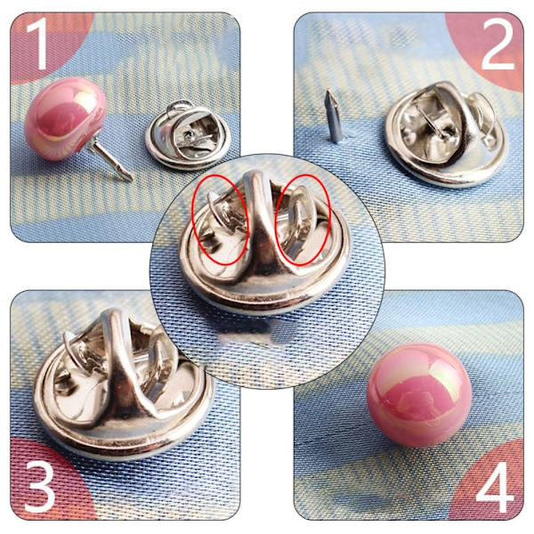 Non-sew Button Anti-light Nail - varastossa 3