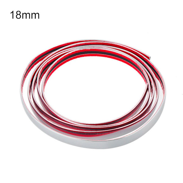 Auton korin kromi nauhamuovaus koristeluun liimatarra 18MM - varastossa 18mm