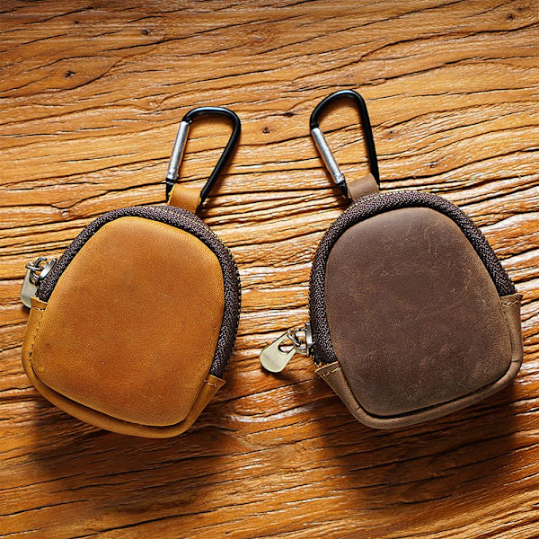 Läder Running Pouch Hörlursväska KAFFE - high quality Coffee