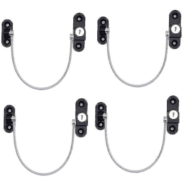 4 st Fönsterbegränsare Lås Fönsterbegränsare Baby Security W - spot sales Svart