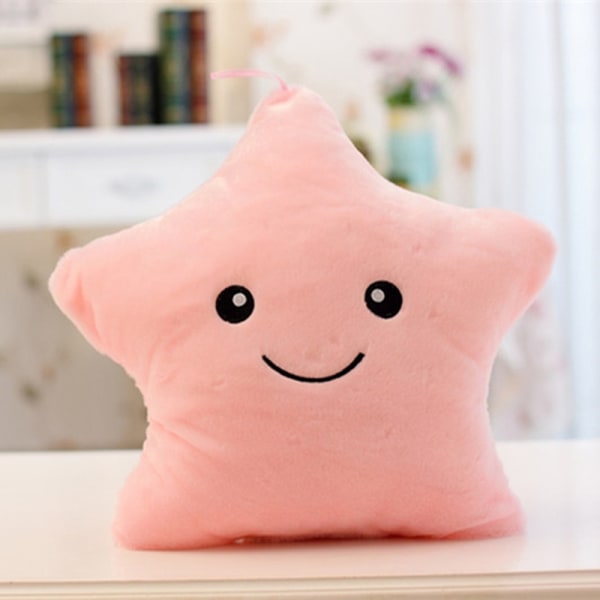 Lysande kudde Mjuk fylld plyschleksak Färgglad Stars Cushion - spot sales Pink