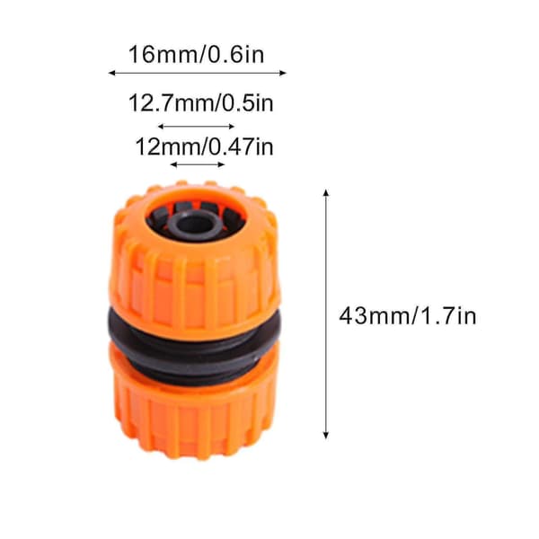 1/2 trädgårdssnickare förlängd reparationsadapterkoppling (orange, 10 st) - spot sales