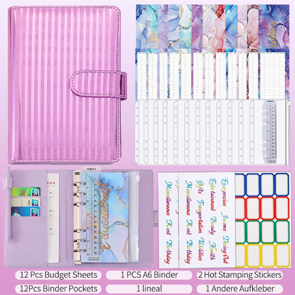 A6 Budget Binder Budget Organizer KELTAINEN - spot-myynti Yellow