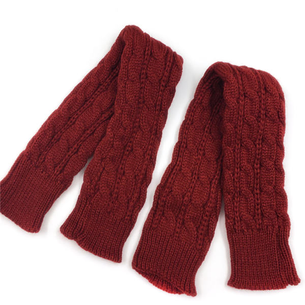 Män Kvinnor Sticka ärm Handskar Handleden Armvärmare Fingerless - on stock Wine Red