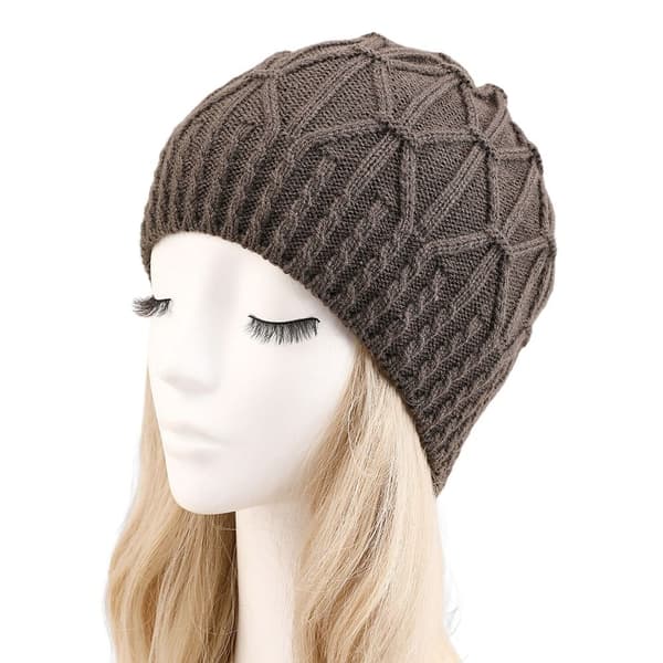 Manschettstickad cap Stickmössa Mössa MÖRKGRÅ - high quality dark grey