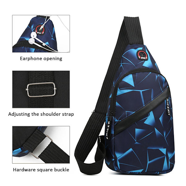 Män Bröstväska Pack Outdoor Travel Axelväskor Cross Body Väskor - spot sales blue