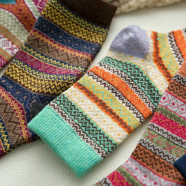 5 Prairs ullstrumpor Tjock Rich Hike Chunky Sock - spot försäljning