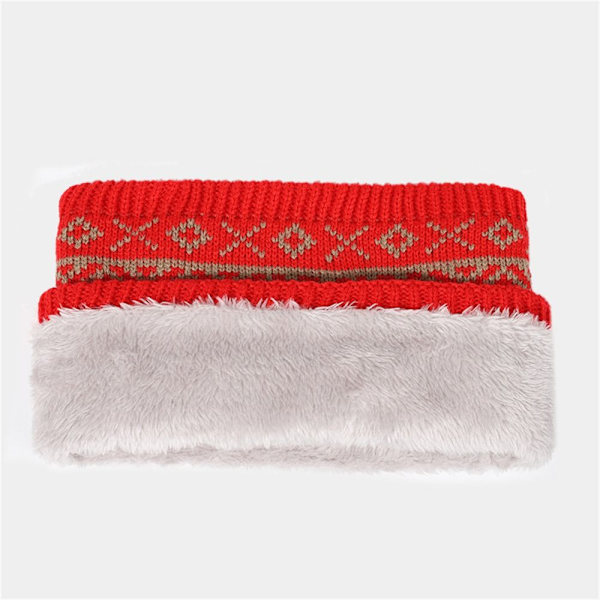 Stickad Neck Damask Halsvärmare VINRÖTT - on stock wine red