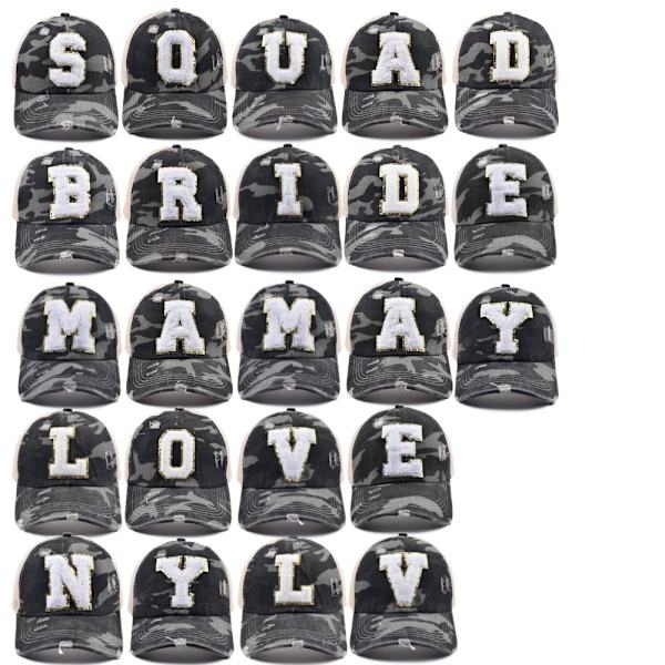 Outdoor Camouflage Baseball Cap Alphabet Cap letter Hat - varastossa