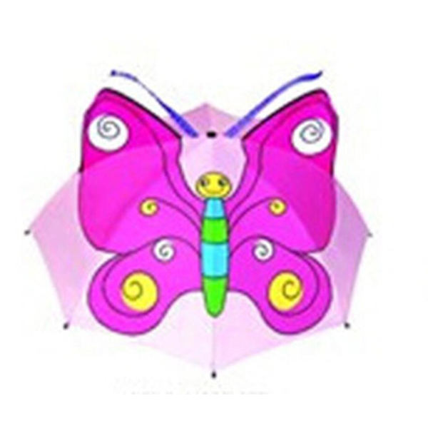 Sarjakuva eläinsateenvarjo lasten korville suora kahva - varastossa butterfly