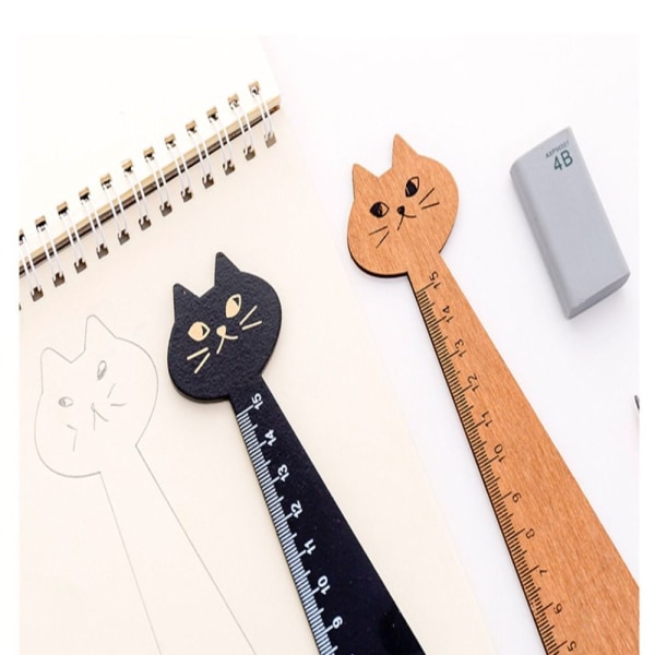 5 ST Cat Form Linjal Djur Rak Linjal GUL - on stock Yellow