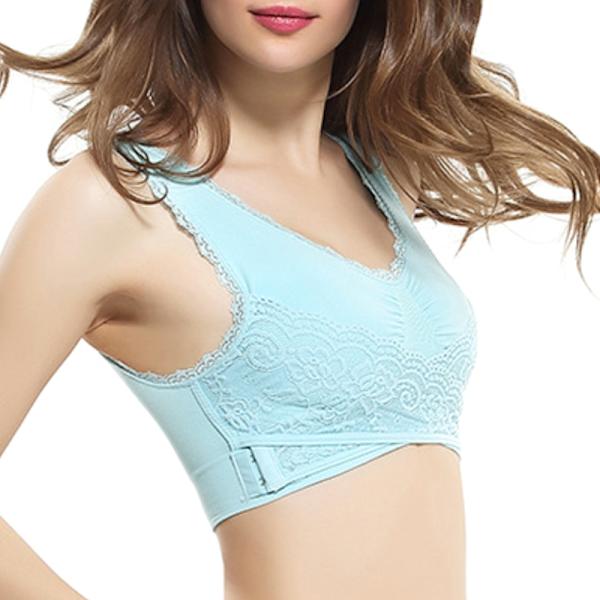 Naisten jooga Sports Sleep Comfort Liiviliivit Full Cup Top - varastossa Cyan M