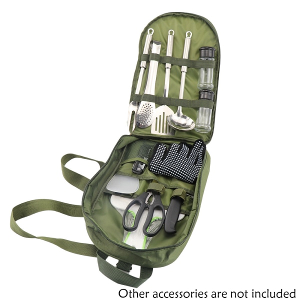 Utomhusredskap Köksredskap Set Förvaringsväska Campingväska - high quality Army Green