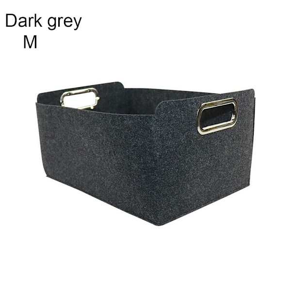 Filt Förvaringskorg Kläder Organizer Diverse Behållare MÖRK - stock Dark grey M
