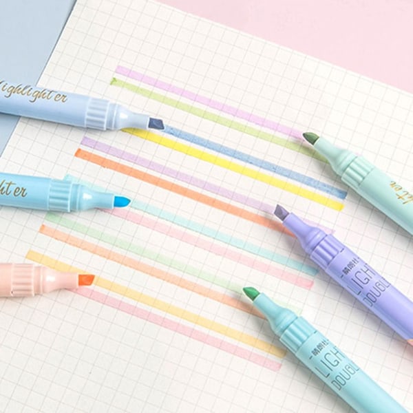 6kpl Highlighter Set Key Points Markers Värillinen kynä - spot-ale 6PCS/Set