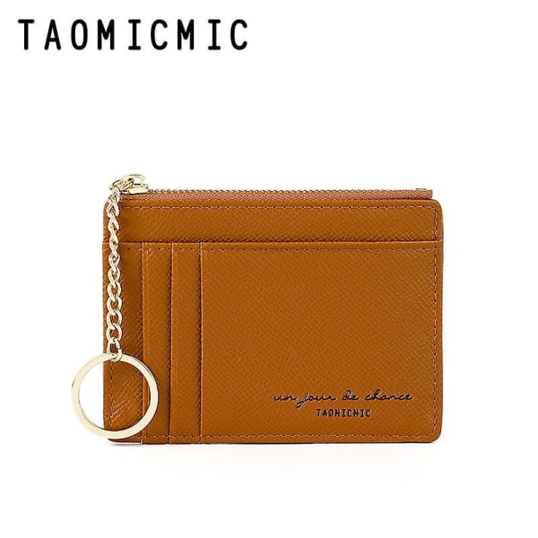 Ohut pieni lompakko naisille, minimalistinen lompakko, luottokorttilompakko, estävä etutaskulompakko Söpö - korkea laatu brown