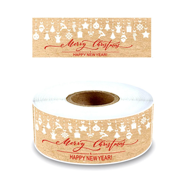 150st/rulle julklappsetiketter Kraft juletiketter - stock