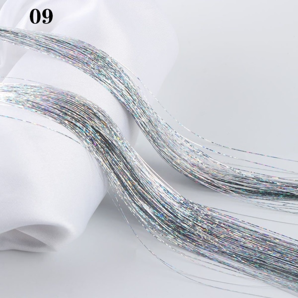 100 säiettä Hiustenpidennyshiukset Tinsel Bling Silk - spot-myynti 09