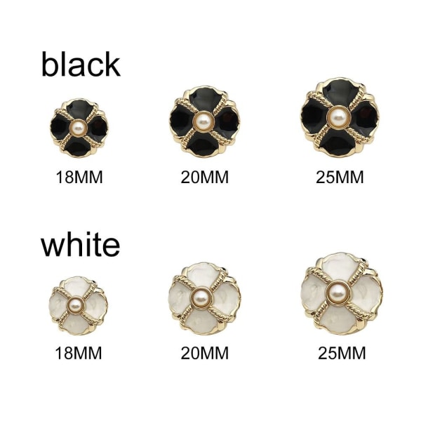 10st metallpärlknappar skjortaknappar VIT 20MM10ST 10ST - stock white 20MM10pcs-10pcs