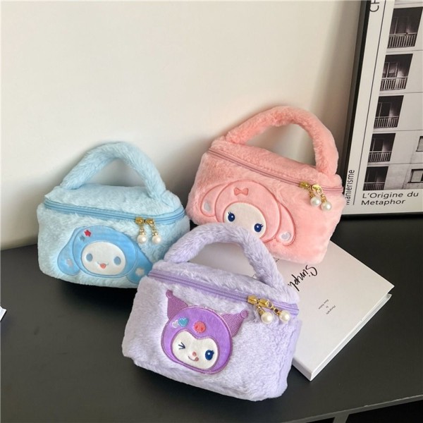 Kawaii Pehmo Cartoon Small Square Bag Kuromi Cosmetic Bag - Stock