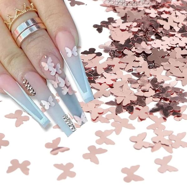 3d Butterfly Nail Glitter 6 Girds Nail Paljetter Akryl Pailletter - spot försäljning