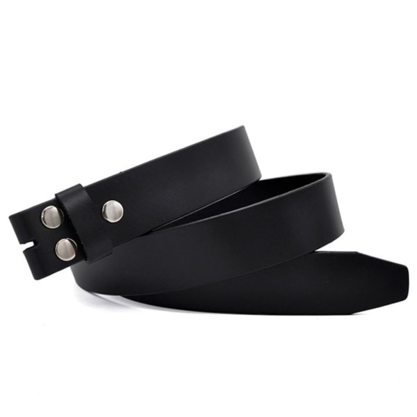 Aitoa nahkaa oleva vyö ilman solkea Vyö MUSTA 130cm - korkea laatu black 130cm