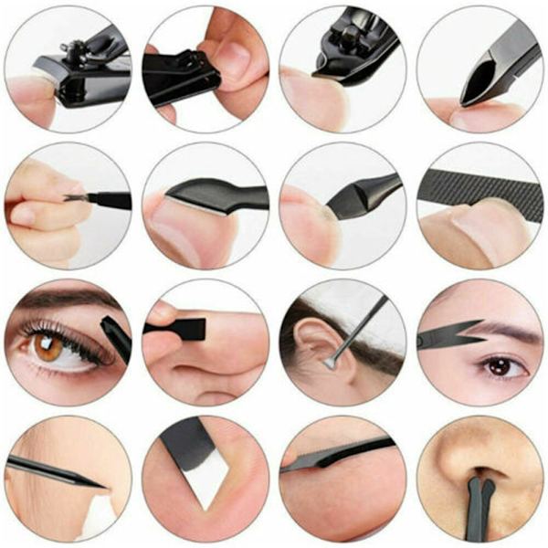 16st Nagelklippare Manikyr Pedikyr Set GRÅ - high quality Gray