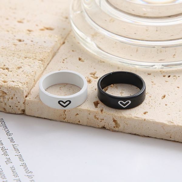 Couple Rings Combination Black White Love - spot-ale