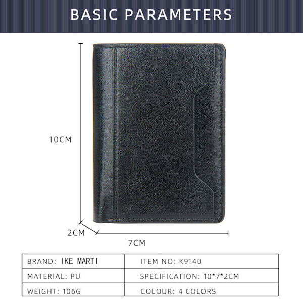 Män mens rfid blockerar pop-up läder plånbok smala kreditkorts - on stock Brun