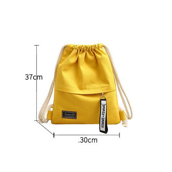 Canvas Dragsko Ryggsäck Skol Gym Dragsko Bag KHAKI - stock