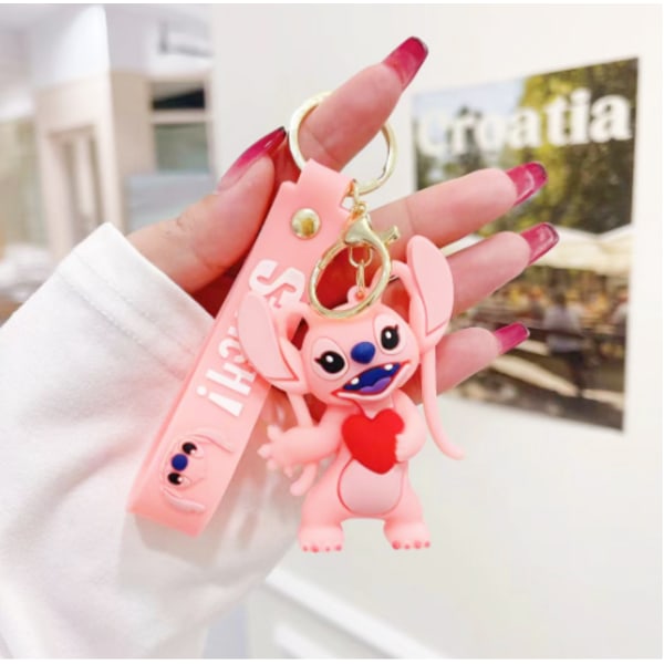 Creative Cartoon Keychain Ornament Stitch Pars handväska docka - on stock B