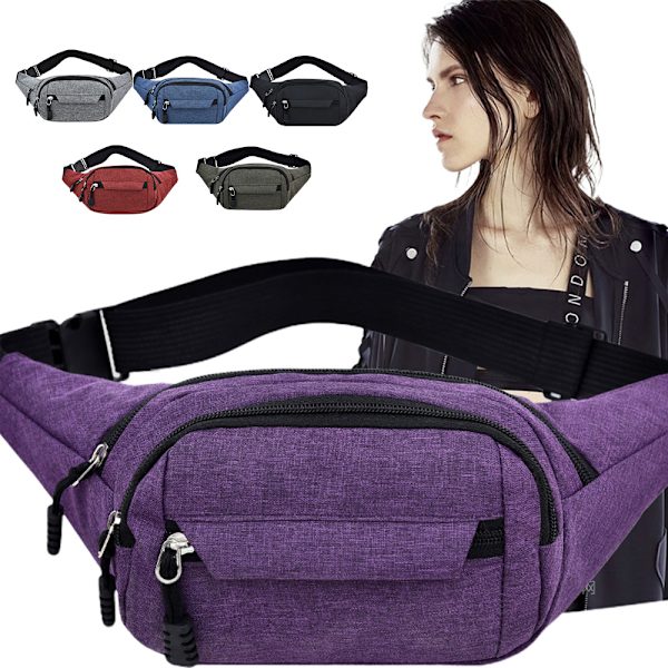 Bum Bag Fanny Pack Travel Waist Bag Money Belt Nylon Waist Bag - varastossa green