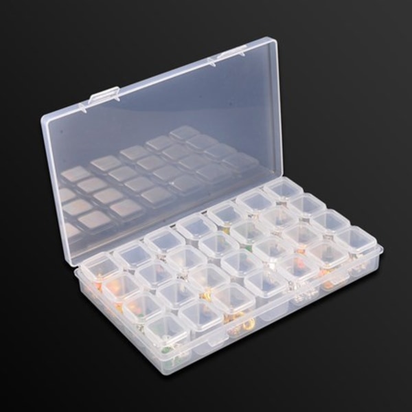 28/56 Grids Beads Storage Box, Art Rhinestone Tools - spot-myynti transparent 28 compartment storage box