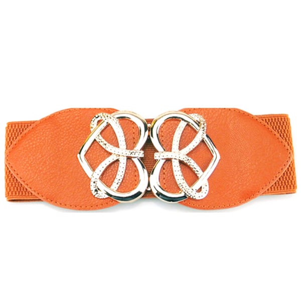 Bred elastisk Stretch Hjärta midjebälte Midjeband för kvinnor Klänning - high quality camel