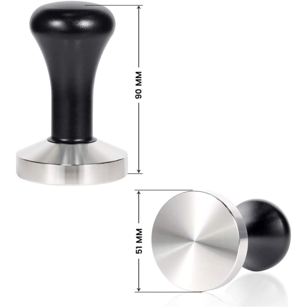 Kahvin tamper (51 mm musta) - varastossa