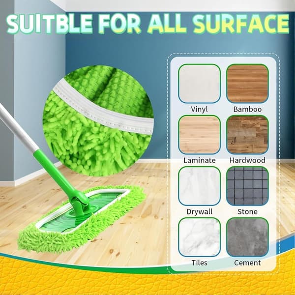 4/8-pak mikrofiber moppeklude til Swiffer Moppe Refill Dampmoppe, genanvendelige vaskbare moppepuder til fliser, træ, laminat og flere gulvtyper 8-Pack