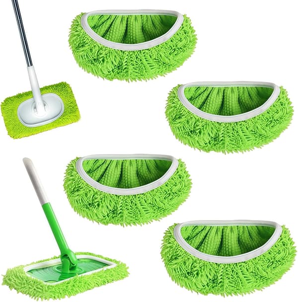 4/8-pakning mikrofibermoppkluter for Swiffer Mopp Refill Dampmopp, gjenbrukbare vaskbare moppputer for fliser, tre, laminat og flere gulvtyper 4-Pack